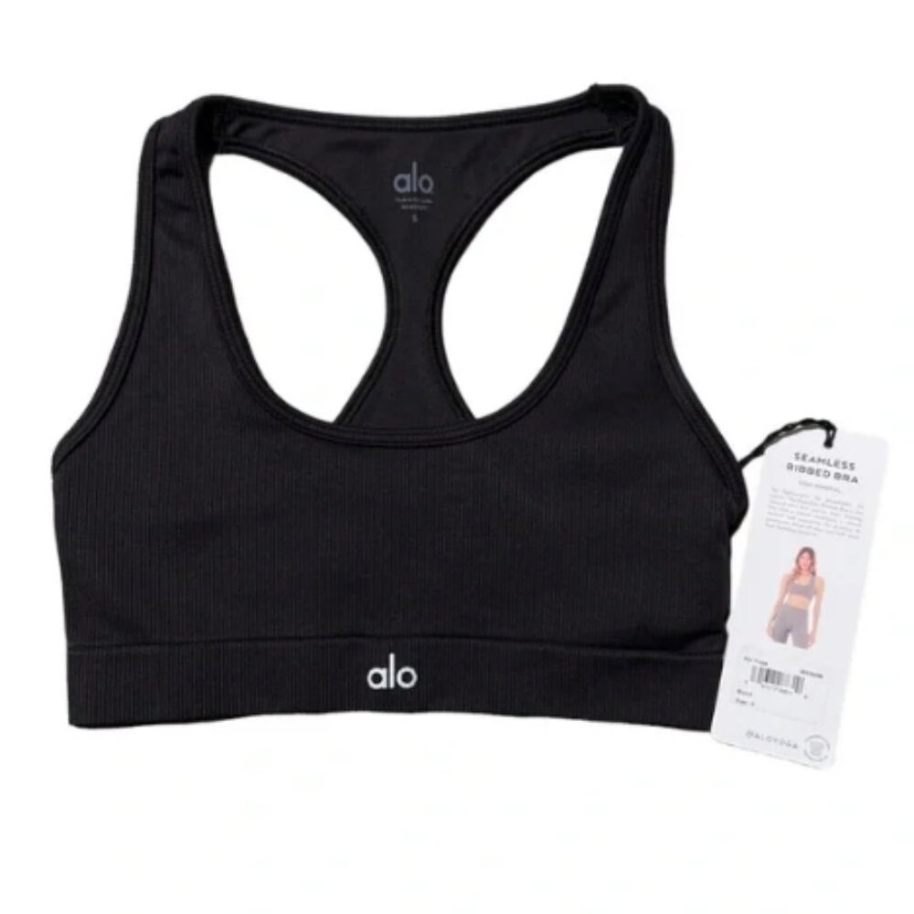 Alo Yoga Seamless Ribbed Bra, SIZE M